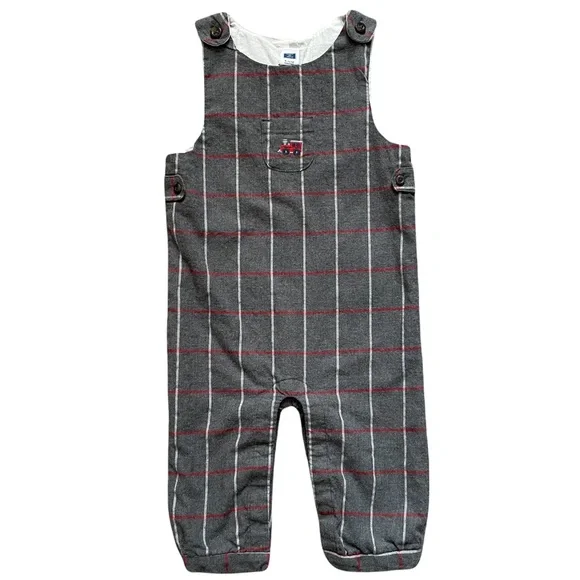 JANIE & JACK | Train Overalls + Matching Socks - Picture 1 of 6